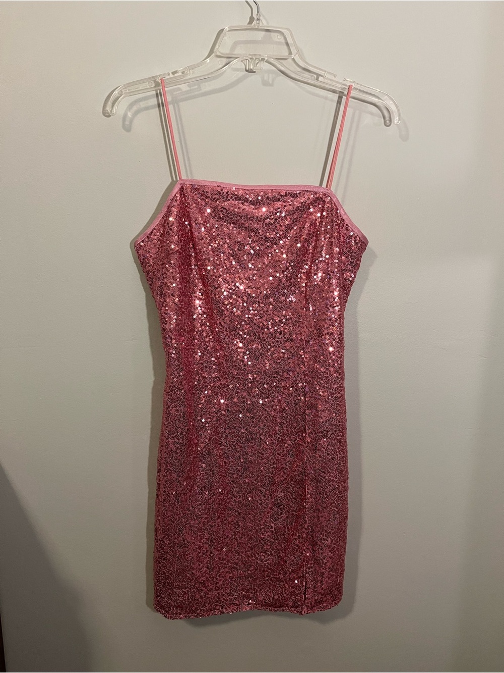 SHEIN Pink Sequin Mini Slip Dress